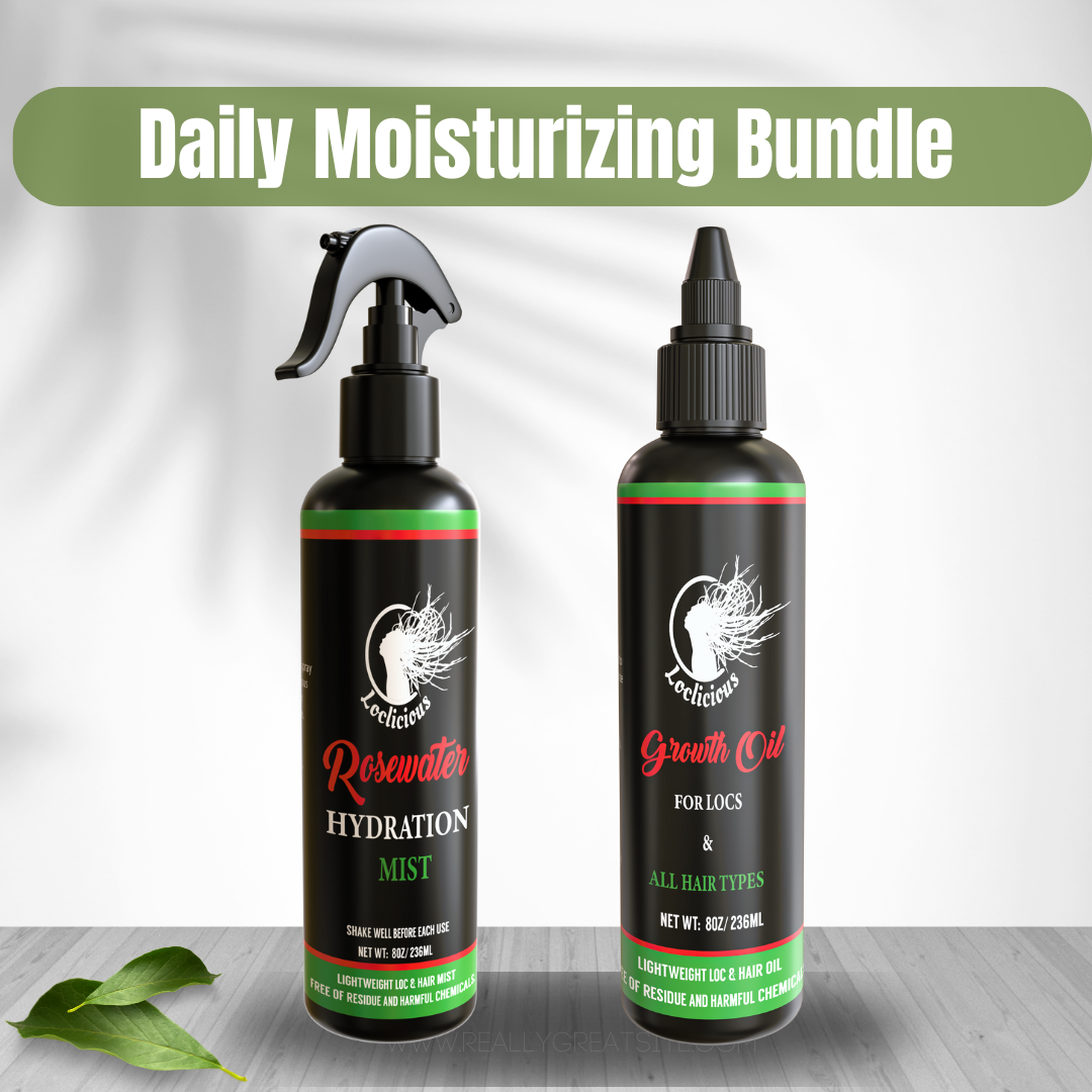 Loclicious Daily Moisturizing Haircare Bundle: Rosewater & Loc Oil