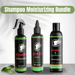 Loc Retwist Bundle: Clarifying Shampoo, Rosewater, & Growth Oi