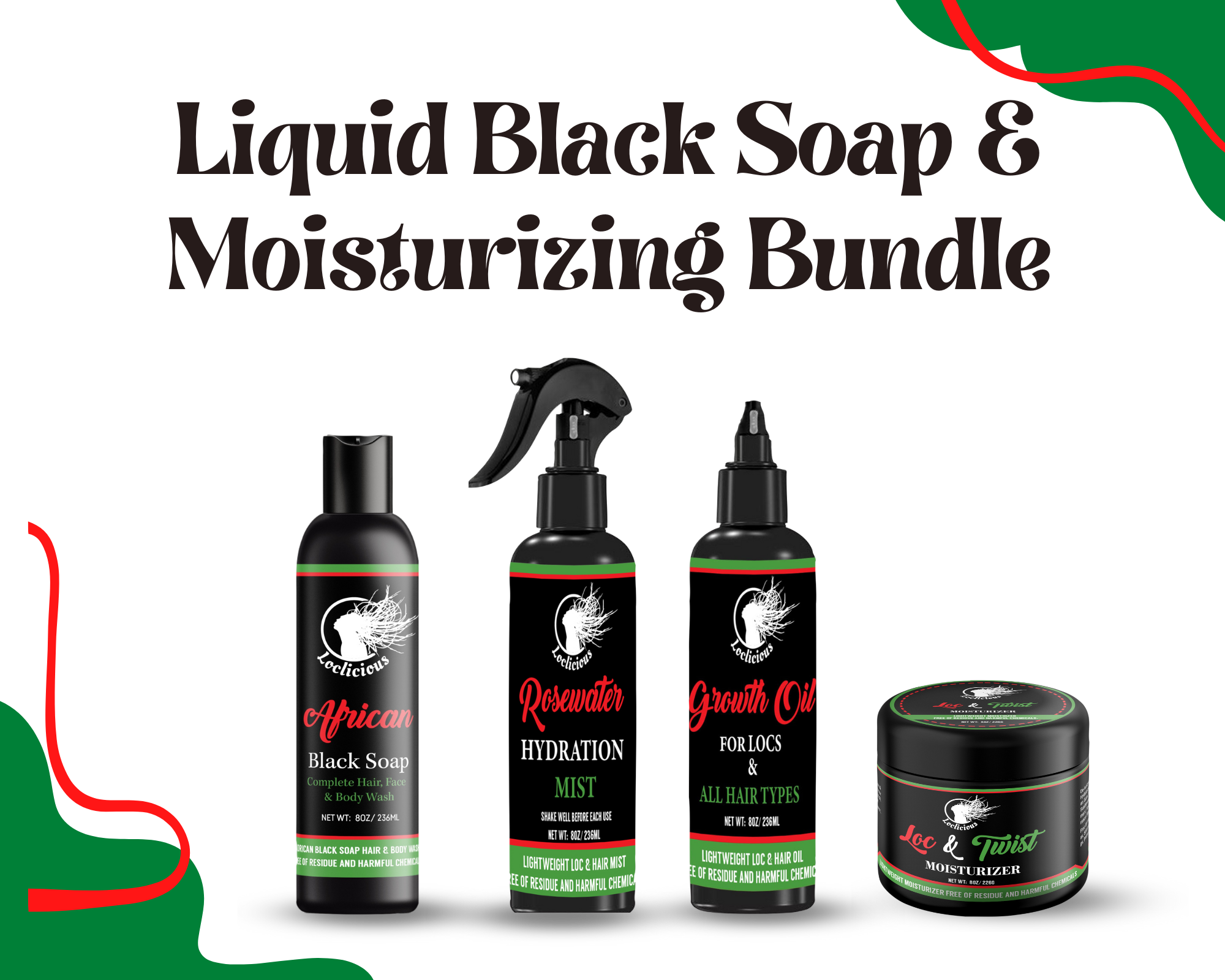 Liquid Black Soap Loc Moisturizing Haircare Bundle Loc Product