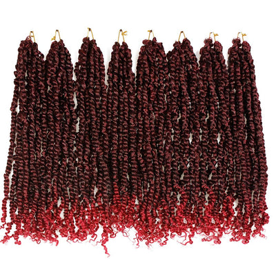 Color #T1B/Bug - 18" Pre-twisted Passion Twist Crochet Hair - 8 Packs/96 Strands